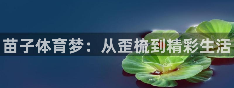 意昂4官网：苗子体育梦：从歪梳到精彩生活